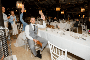 shoe game at cedar creek wedding