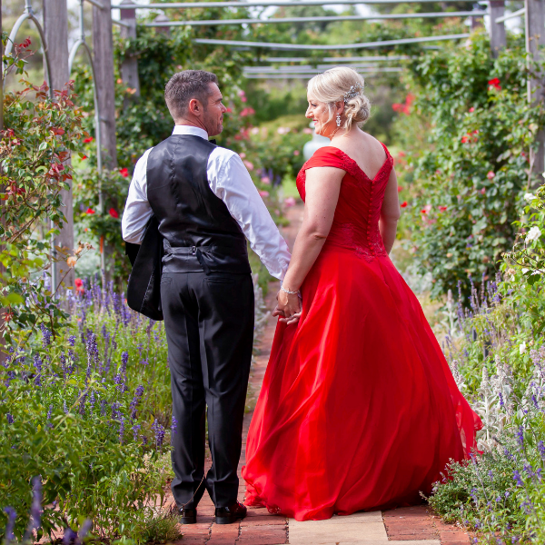 bride with red wedding dress in adelaide