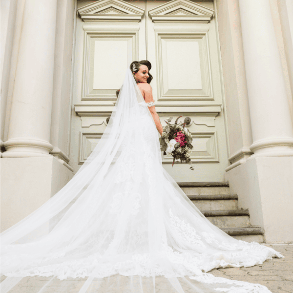 bride with traditional wedding dress in Fremantle