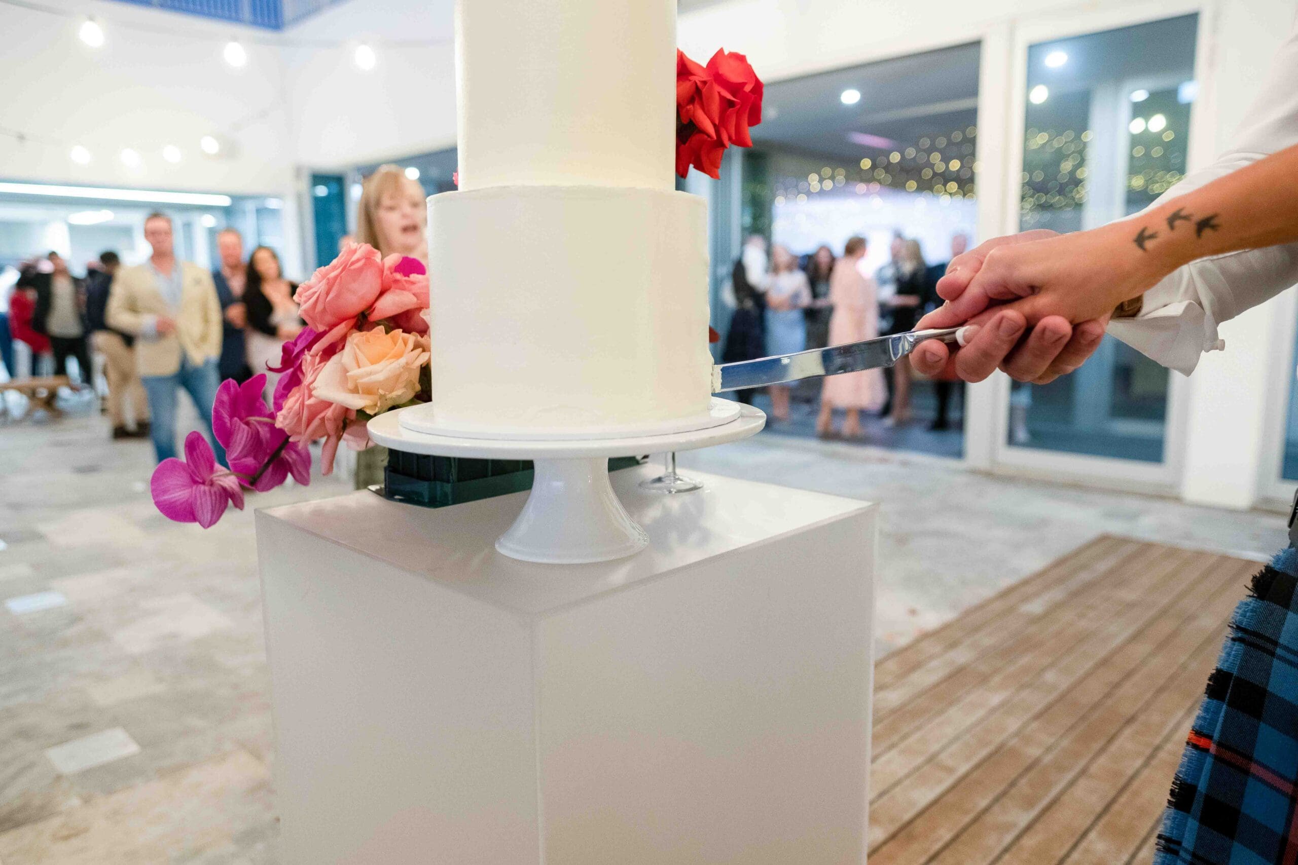 white wedding cake at Perth wedding