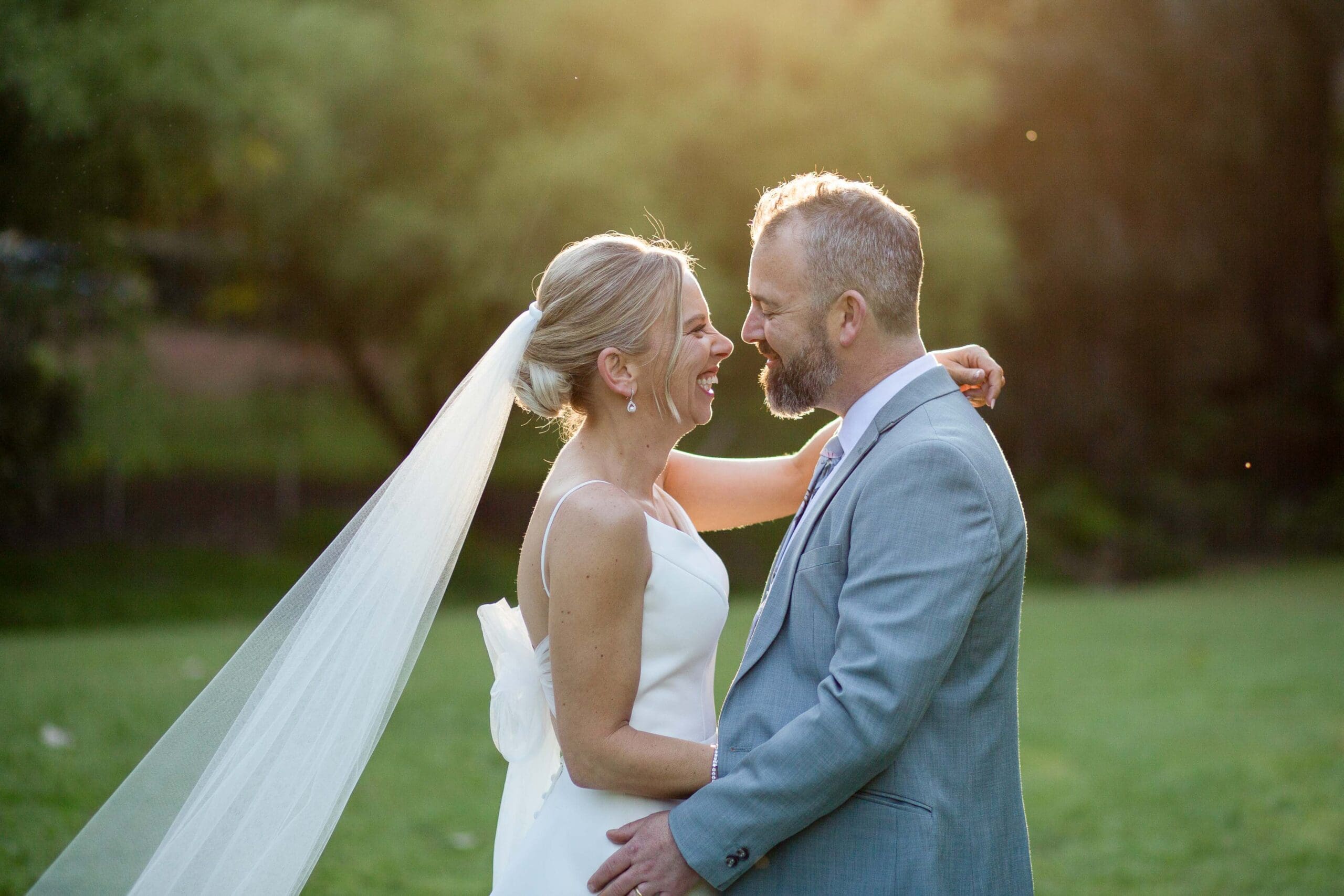 couple laughing at wedding in Dwellingup Western Australia