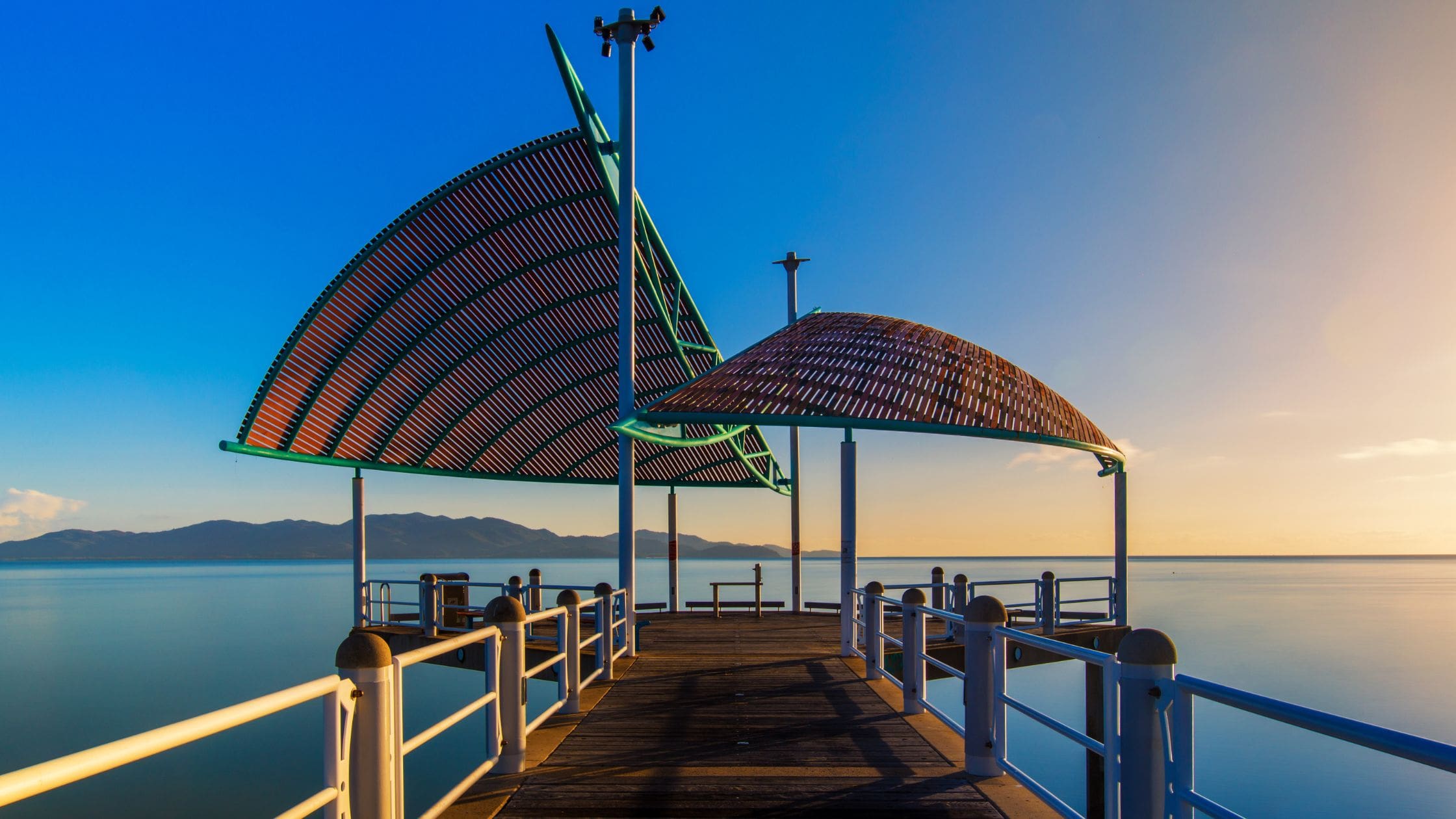 View of the pier at the Strand in Townsville.