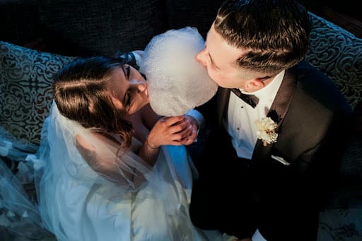 Couple sharing Fairy Floss.