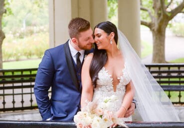 Bride and groom before wedding at The Park in Melbourne